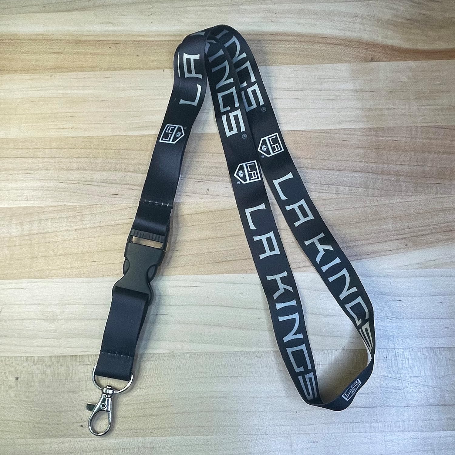 Desert Cactus Los Angeles LA Kings NHL National Hockey League Car Keys ID Badge Holder Lanyard Keychain Detachable Breakaway Snap Buckle (Lanyard 1 - Black)