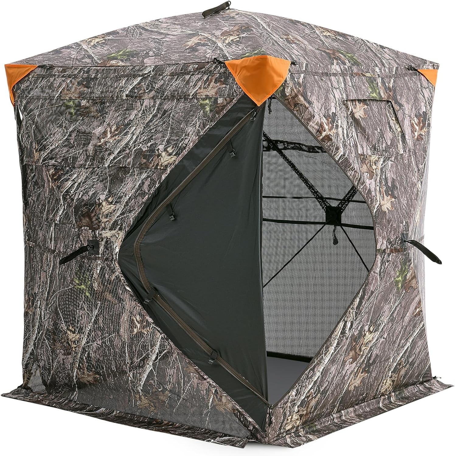 VEVOR Hunting Blind,See Through Ground Blinds with Carrying Bag, 360 Degree Portable Camouflage Tent,Durable Concealed Shelter with Silent Side Door and Window, for Turkey and Deer