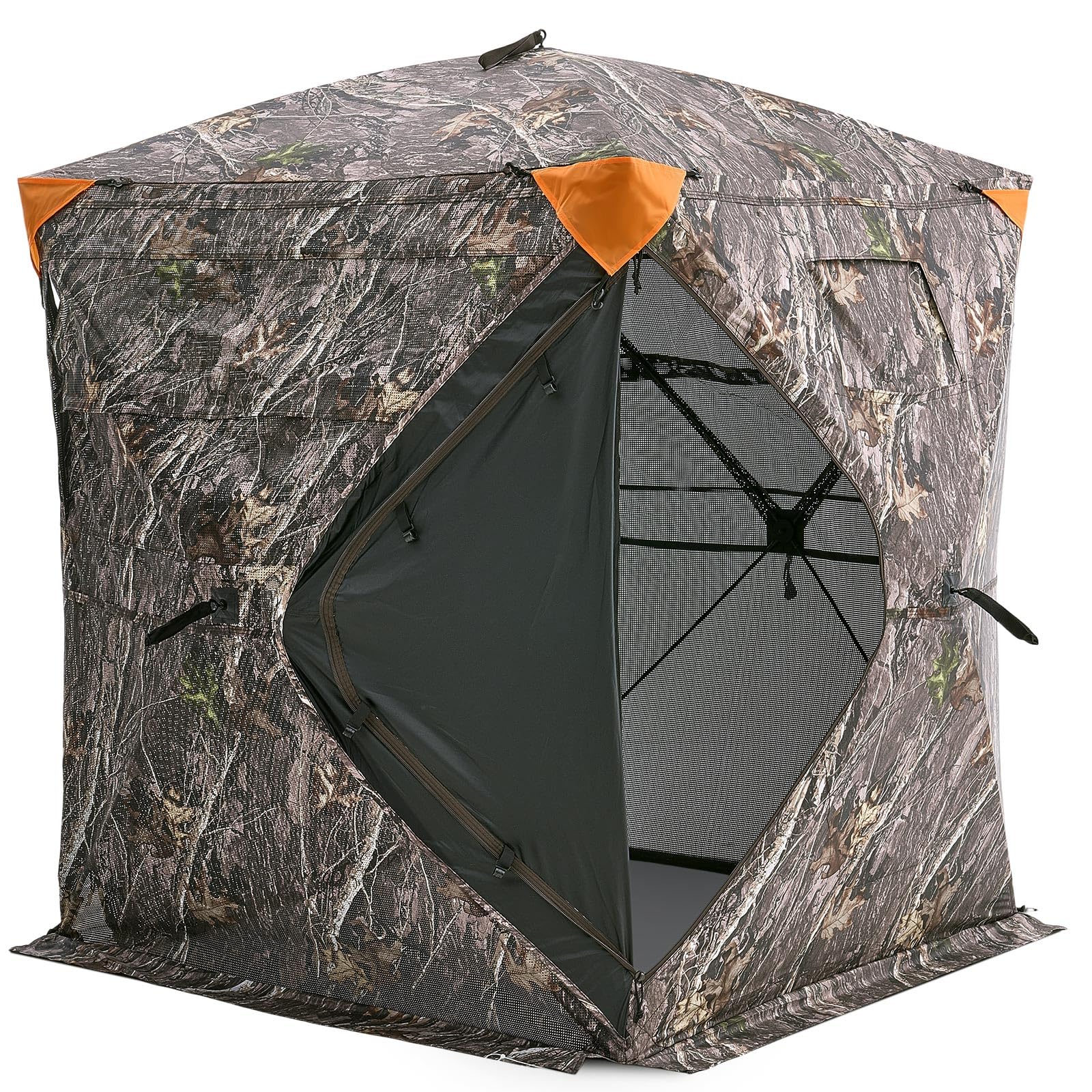 VEVOR Store de chasse, 270°, store de sol pop-​up pour 1-​2 personnes avec sac de transport, tente de chasse portable et résiliente, maille transparente unidirectionnelle pour chasse à la dinde, au cerf