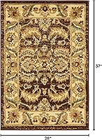 Vista 2 de Unique Loom - Colección Voyage - Alfombra redonda tradicional oriental, marrón, Polipropileno, Marrón/Azul Claro