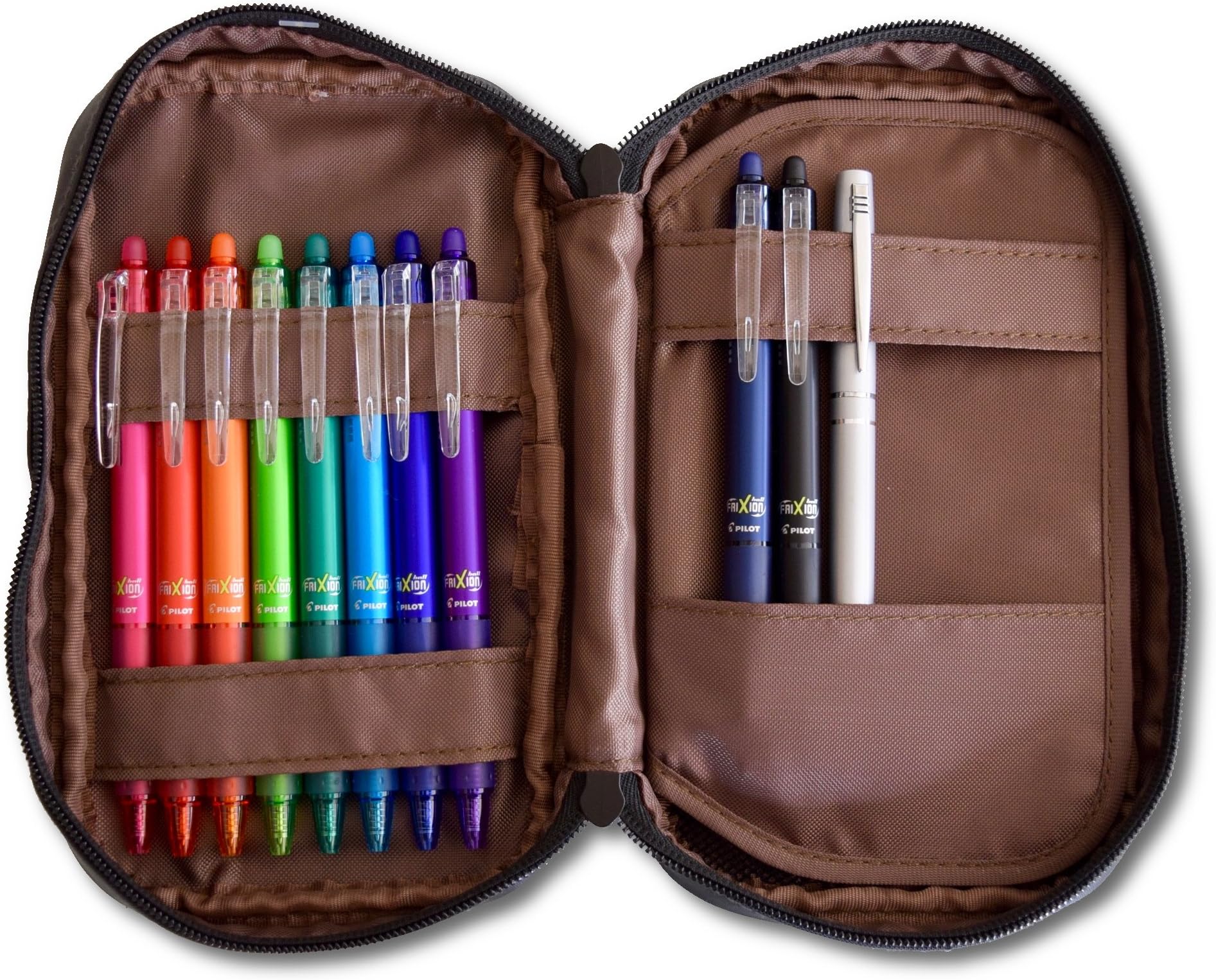 Pilot FriXion Ball Knock, 10 Color Set, Pilot frixion erasable pens/LIHIT LAB Pen Case/The Little Things Fountain Pen Blue Ink Comes with Blue Ink Refill Cartridge (Fountain Pen Set) (White)