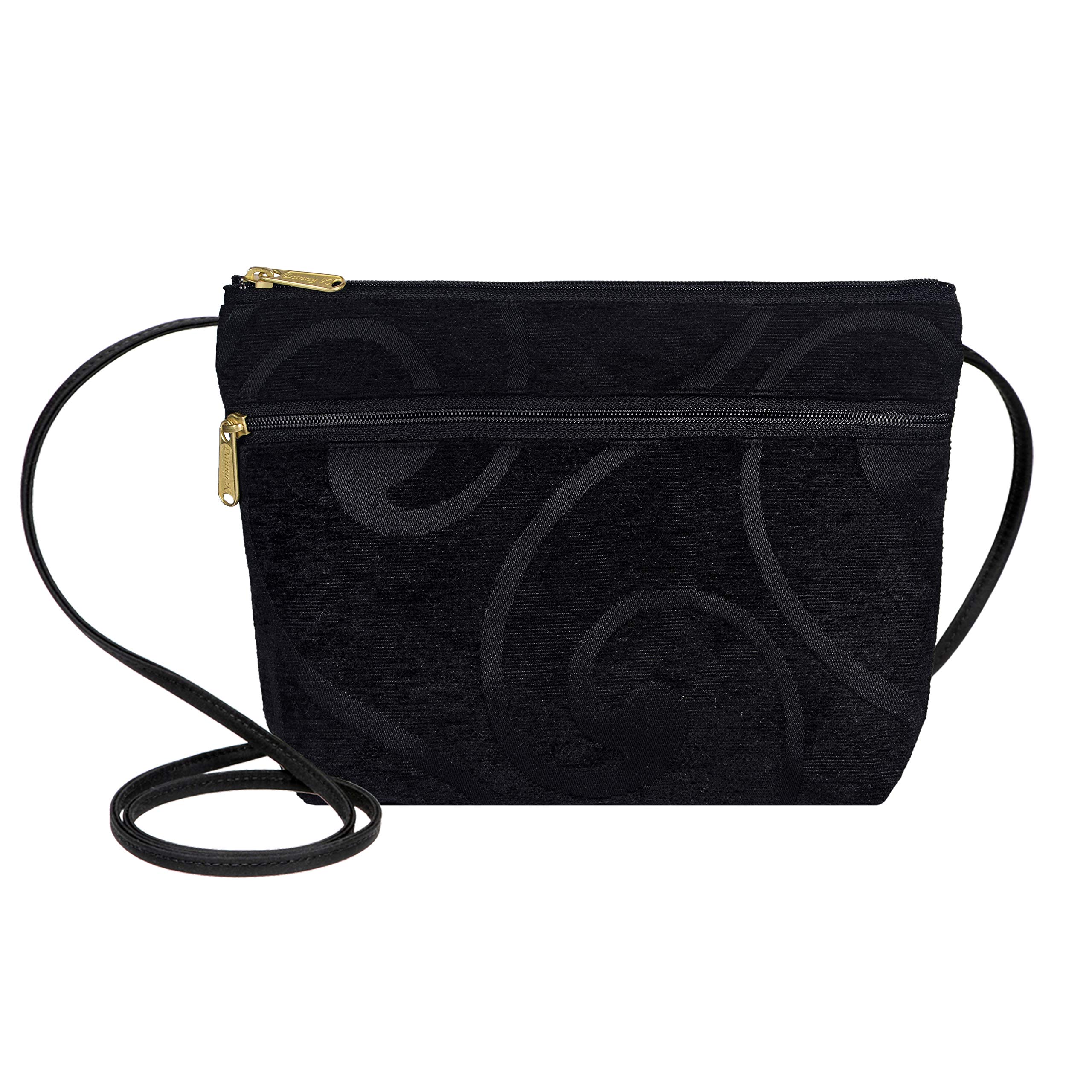 Danny K Womens Tapestry Zipper Purse Crossbody Handbag Adjustable Cord Handmade in USA