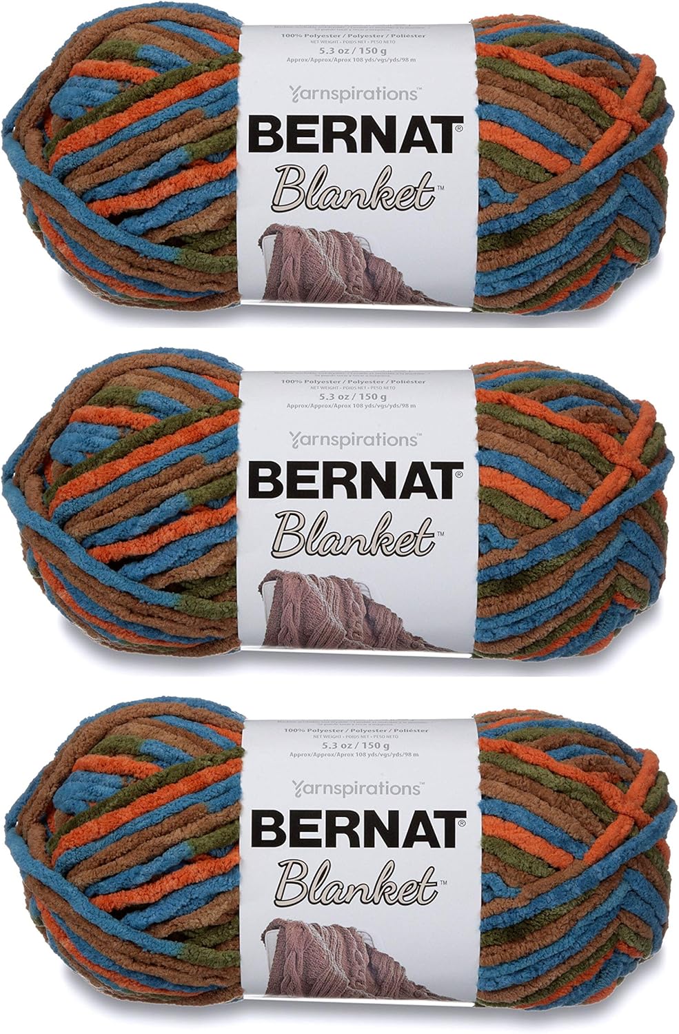 Bulk Buy Bernat Blanket Yarn (3Pack) Cozy Cabin 161200100