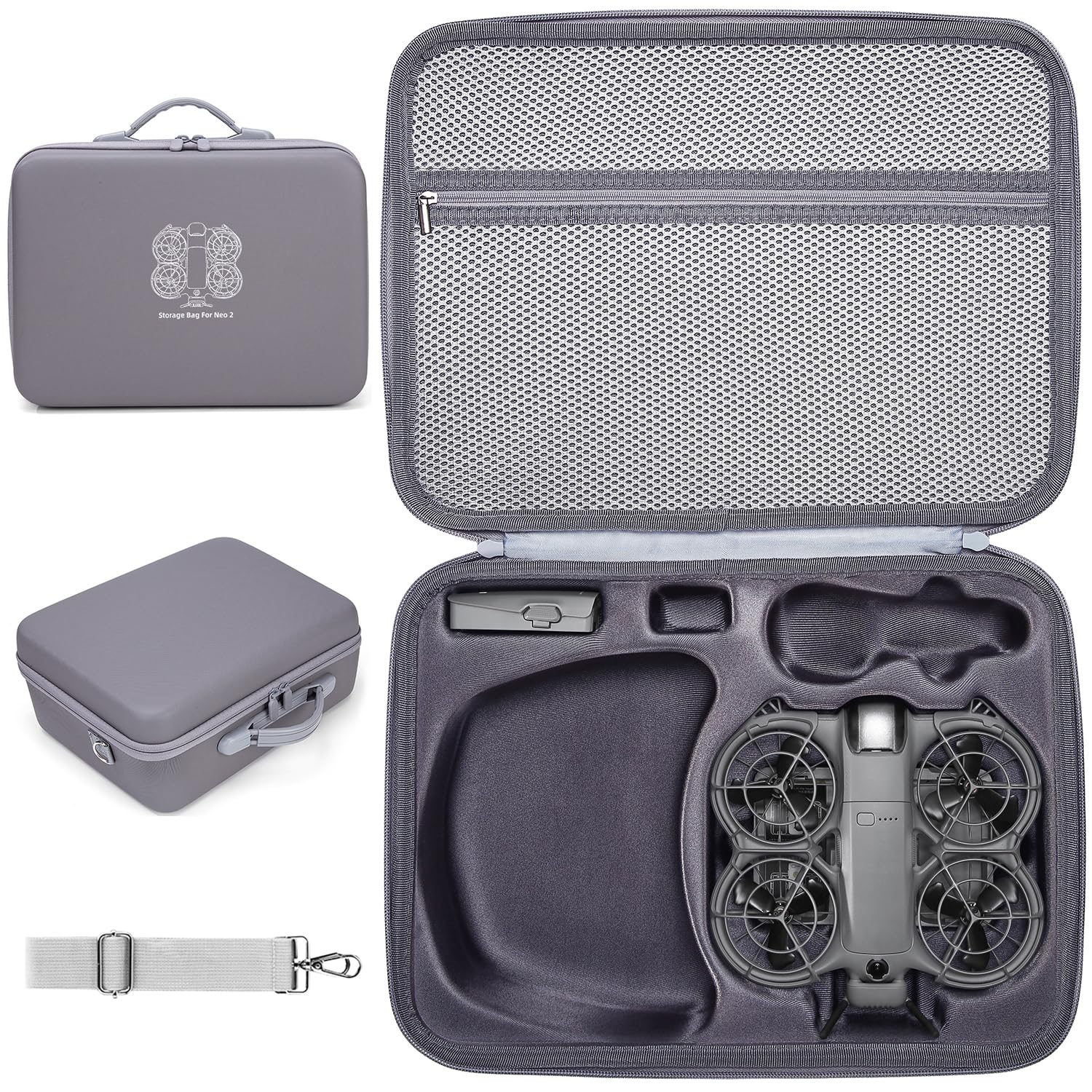 Estuche de transporte duro para accesorios de dron DJI Neo 2 Motion Fly More Combo, mochila de viaje impermeable y portátil para lentes Neo N3/3, controlador RC Motion 3, cargador de batería