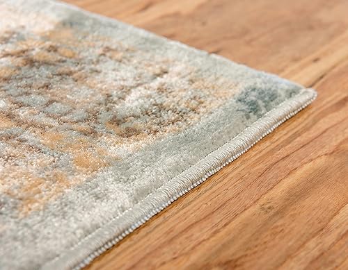 Miniatura 4 de Unique Loom Paris Collection - Alfombra tradicional envejecida en tonos pastel azul claro (5 pies x 8 pies)