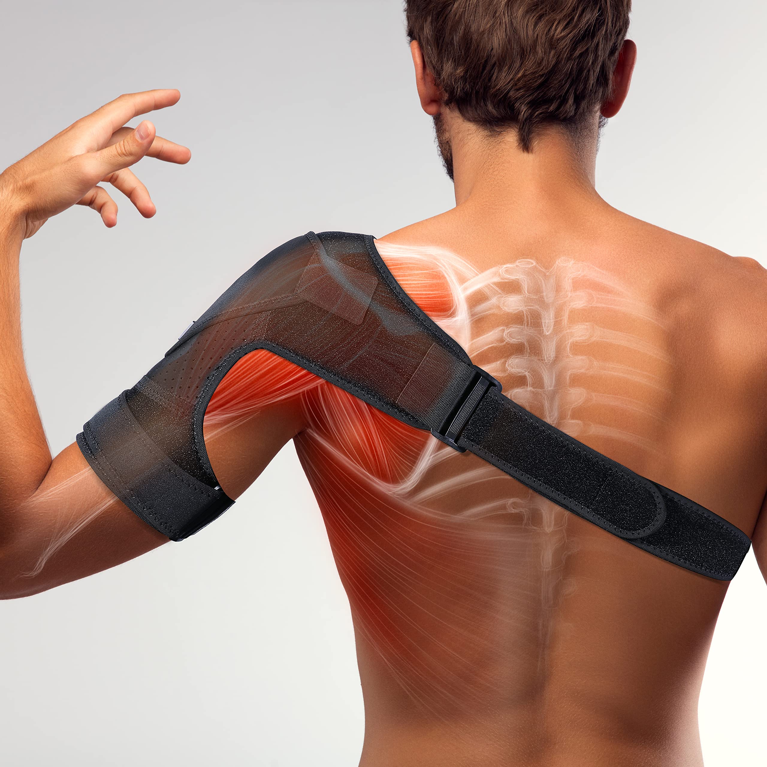 Thx4COPPER Ceinture de compression réglable pour épaulière,Protection des articulations,Soulagement de la douleur pour les articulations dislocées AC,Manchette rotative,Épaule gauche/droite