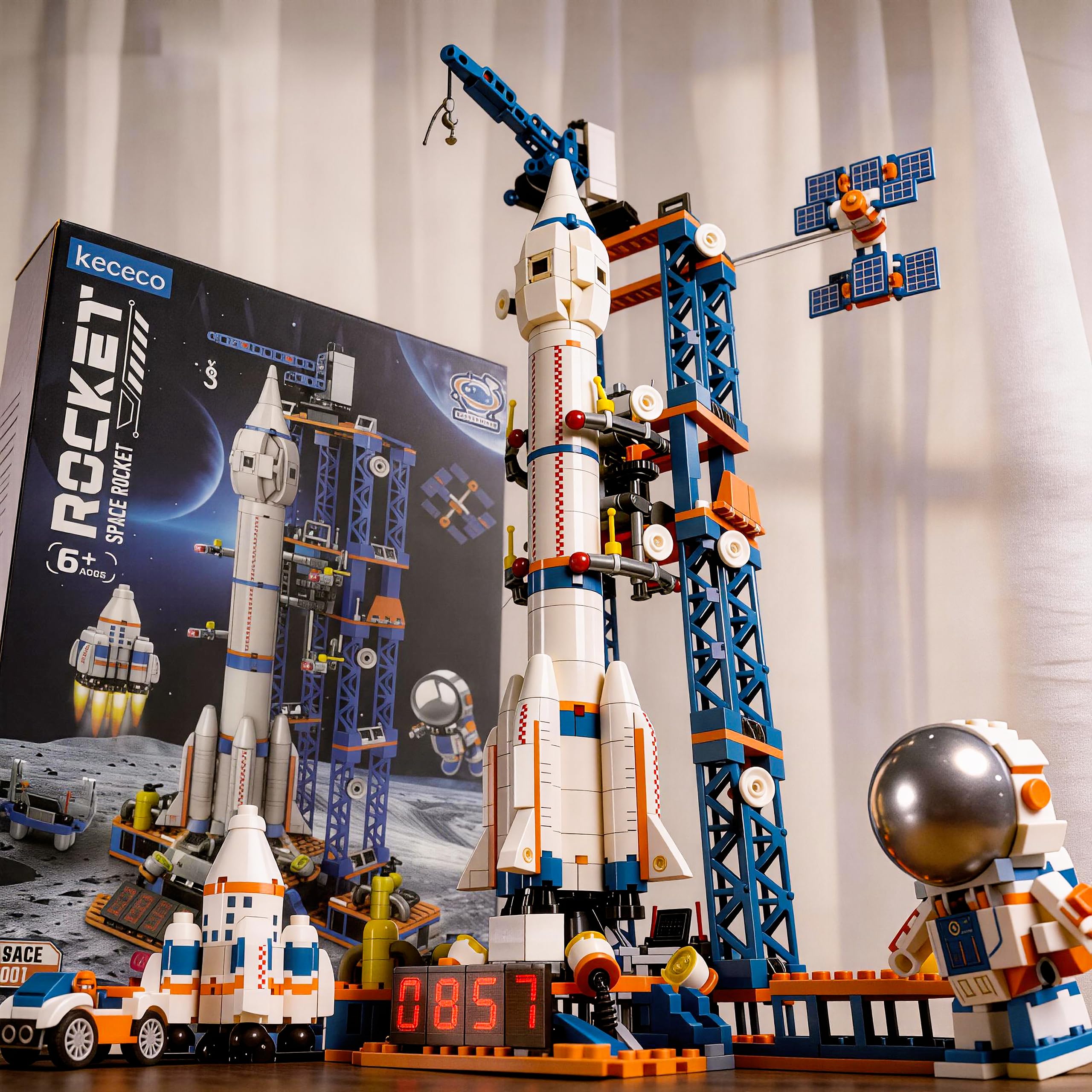 Kit di costruzione di razzi per bambini dai 6 ai 14 anni, giocattoli da costruzione di razzi spaziali, 1065 pezzi, navetta spaziale, collezione di modelli da esposizione, il miglior regalo