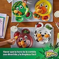 Vista 4 de Hefty Zoo Pals Party Edition - Platos de papel para niños, diseños de animales surtidos, 7.75 pulgadas con dos compartimentos de inmersión