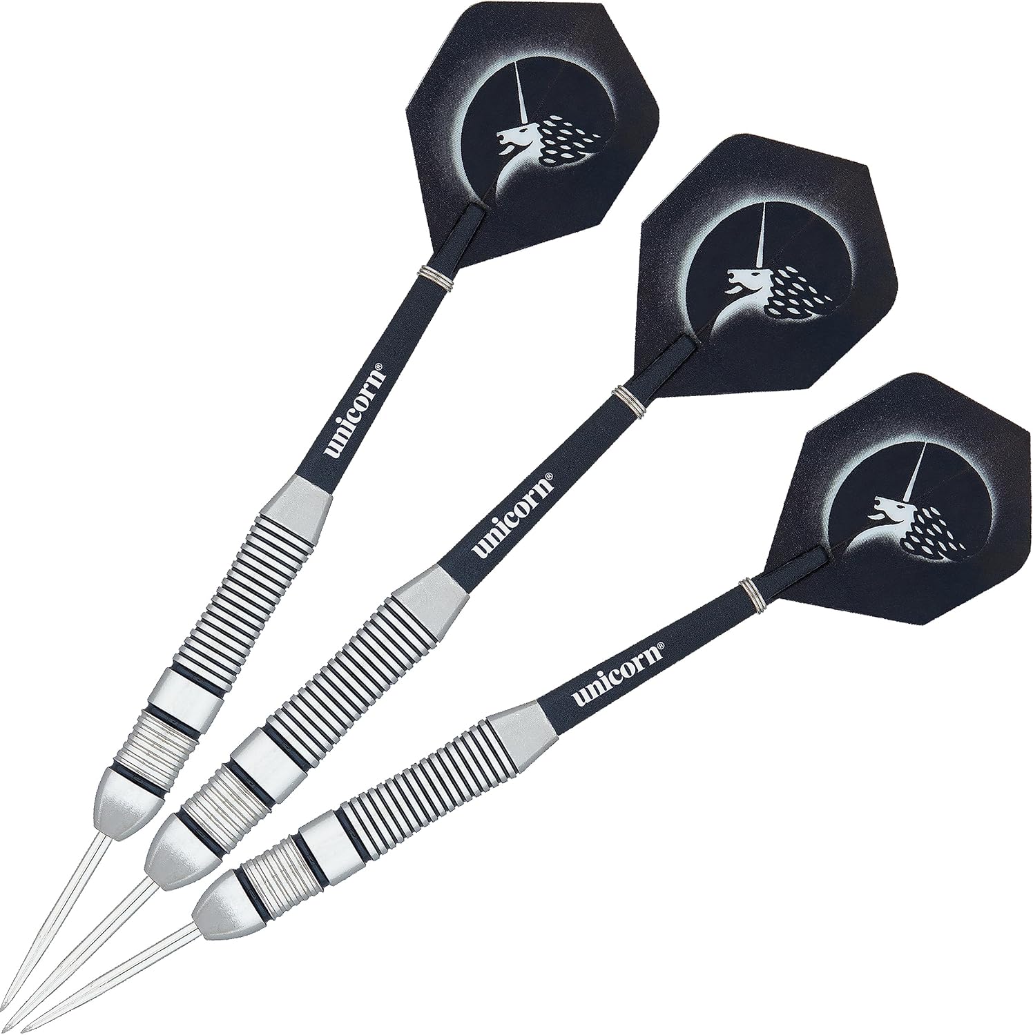 Unicorn Steel Tip Darts Set | Core Plus | Authentic 100% Brass Barrels | 21g, 22g, 23g, 24g, 25g, 26g or 27g