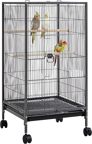 Yaheetech 40 Inch Wrought Iron Bird Cage Open-Top Parrot Cage