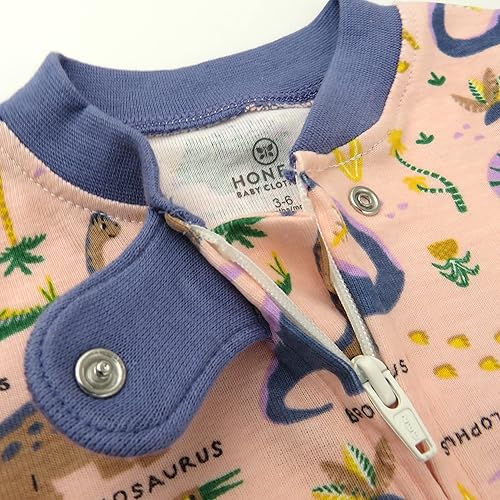 Miniatura 4 de HonestBaby Pijama de una pieza con pies para dormir y jugar, con cremallera frontal, algodón orgánico, para bebés, niños, niñas, unisex