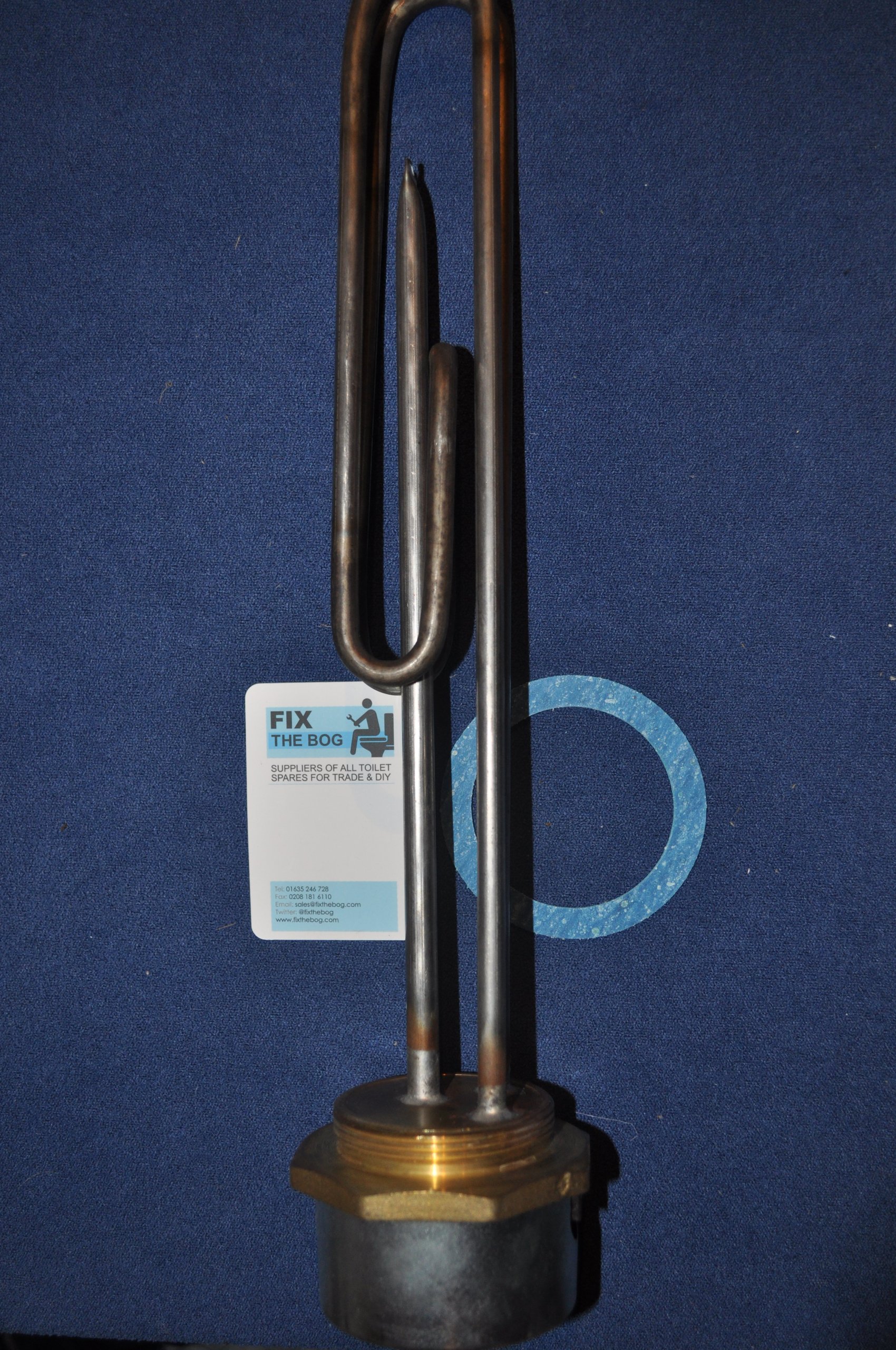 14" Special Double D-Bend Immersion Heater INCOLOY including 11 inch INCOLOY Thermostat BEAB Approved 3KW 2.25 BSP Dual Safety RoHS EN 60335-2-73 Approved