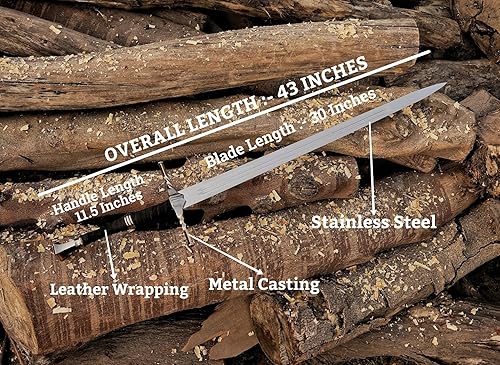 Miniatura 3 de Espada medieval de acero hecha a mano, hoja coleccionable semi afilada con funda, regalo ideal para coleccionistas