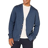 Amazon Essentials Cardigan in Cotone Uomo, Blu Puntinato