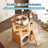 Vista 3 de Made4Pets - Árbol para gatos de interior, moderna torre alta para gatos grandes, gatitos, muebles de escalada de condominio de madera, resistente