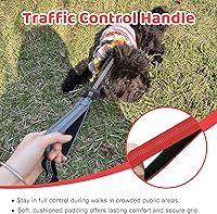 Vista 5 de Correa doble para perro, divisor sin enredos para dos perros, acoplador con cuerda de plomo larga ajustable, asas de control dual, elástico Rojo