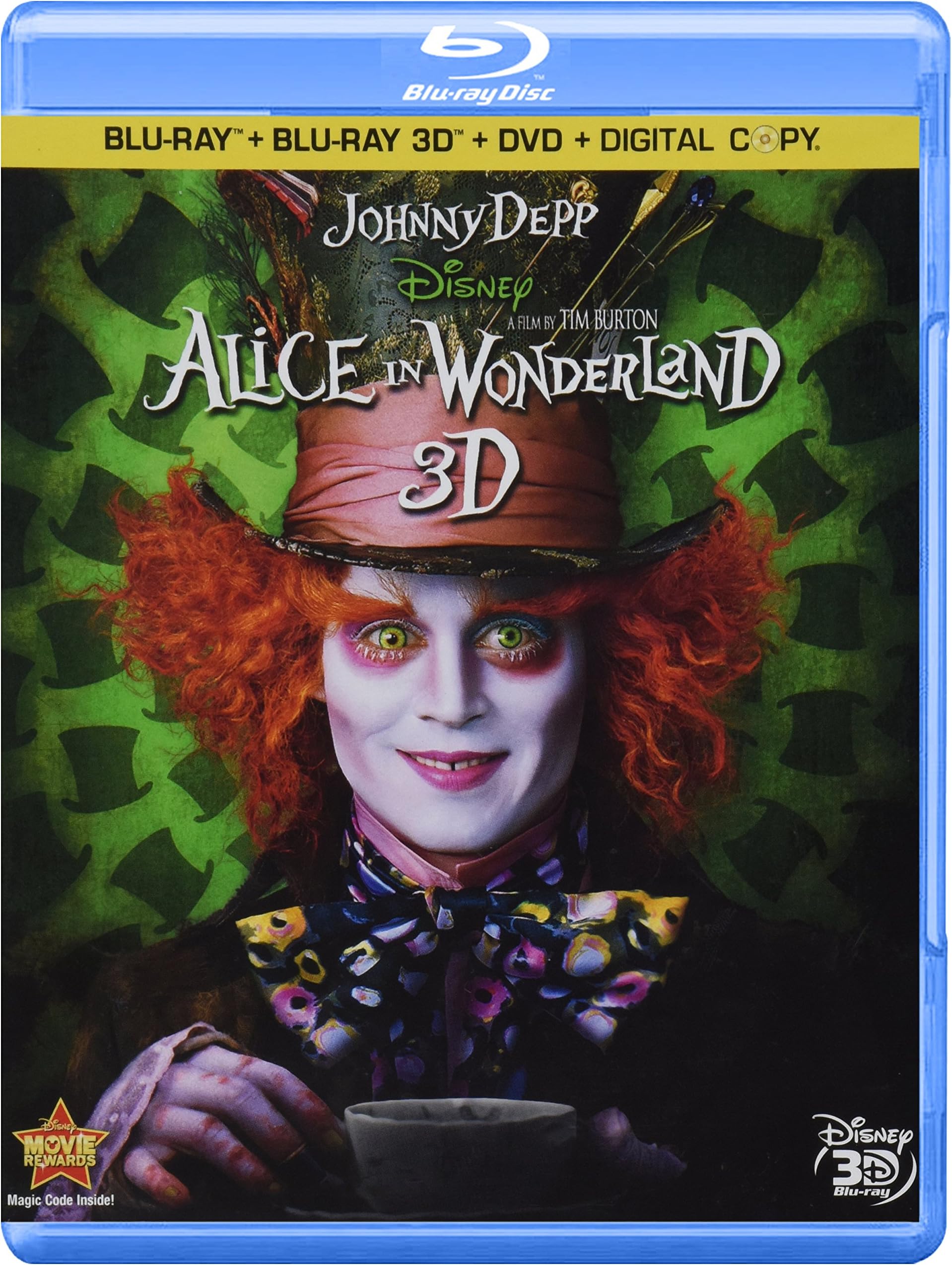 Alice In Wonderland (Four-Disc Combo: Blu-ray 3D / Blu-ray / DVD / Digital Copy)