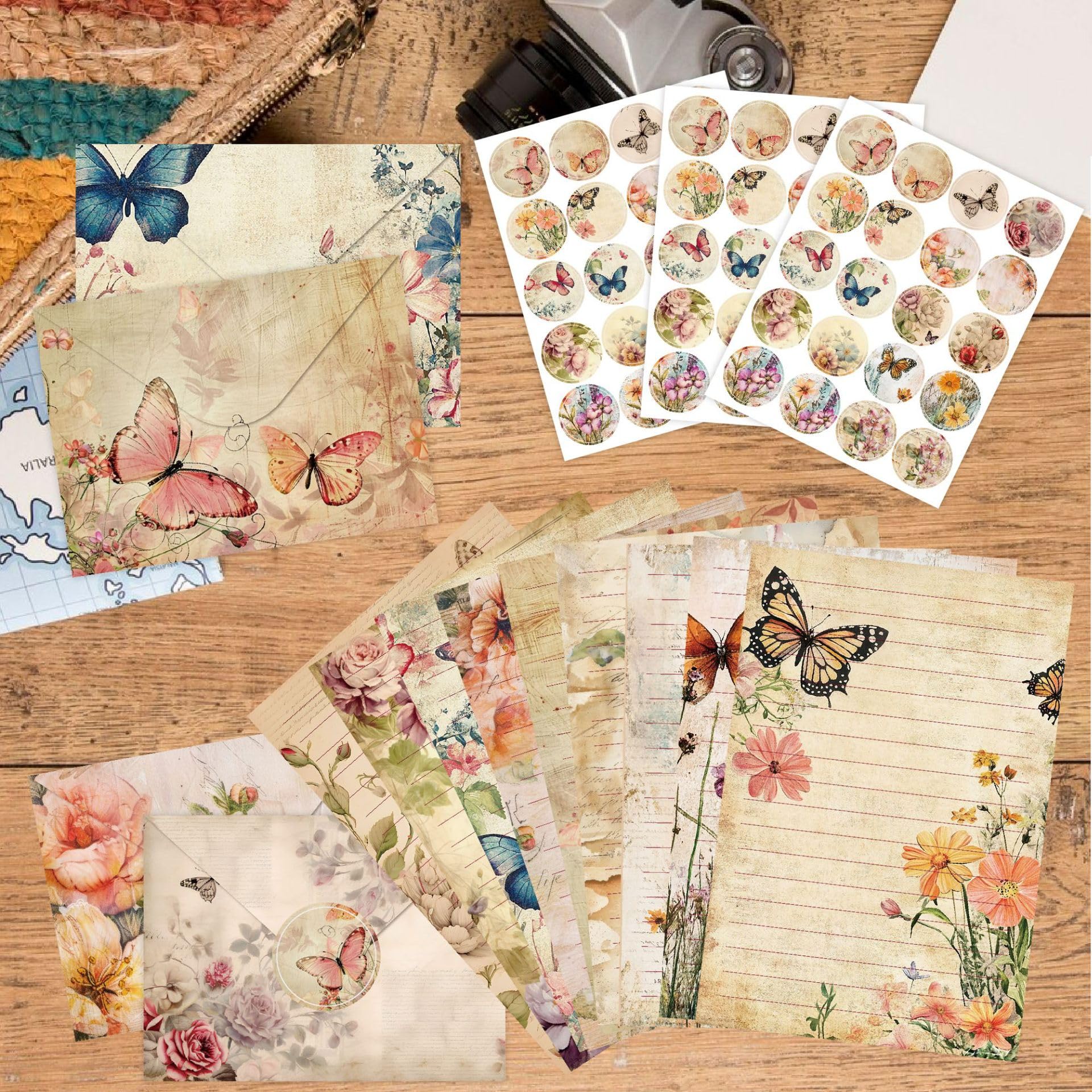 Set di cancelleria 160 pezzi con buste A5 50 fogli 10 modelli per inviti lettere biglietti ringraziamento congratulazioni