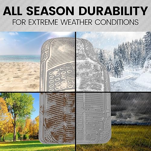 Miniatura 4 de BDK OF-554 - Juego de alfombrillas de goma para automóvil, delantero y trasero universal con forro de alfombrilla de carga para maletero, sedán,