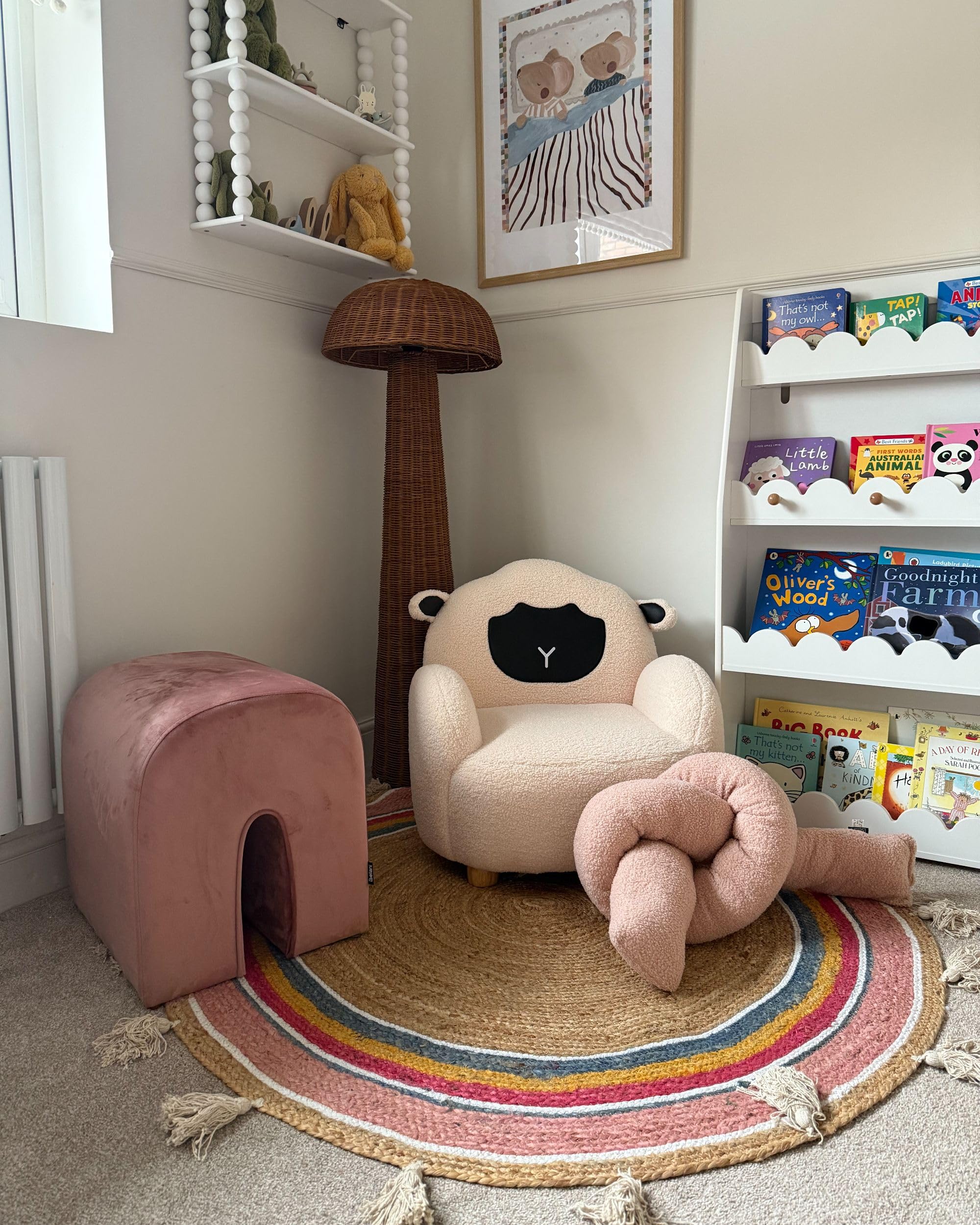 Set di 2 cuscini moderni in tessuto peluche rosa 172 x 14 cm Gladiolo