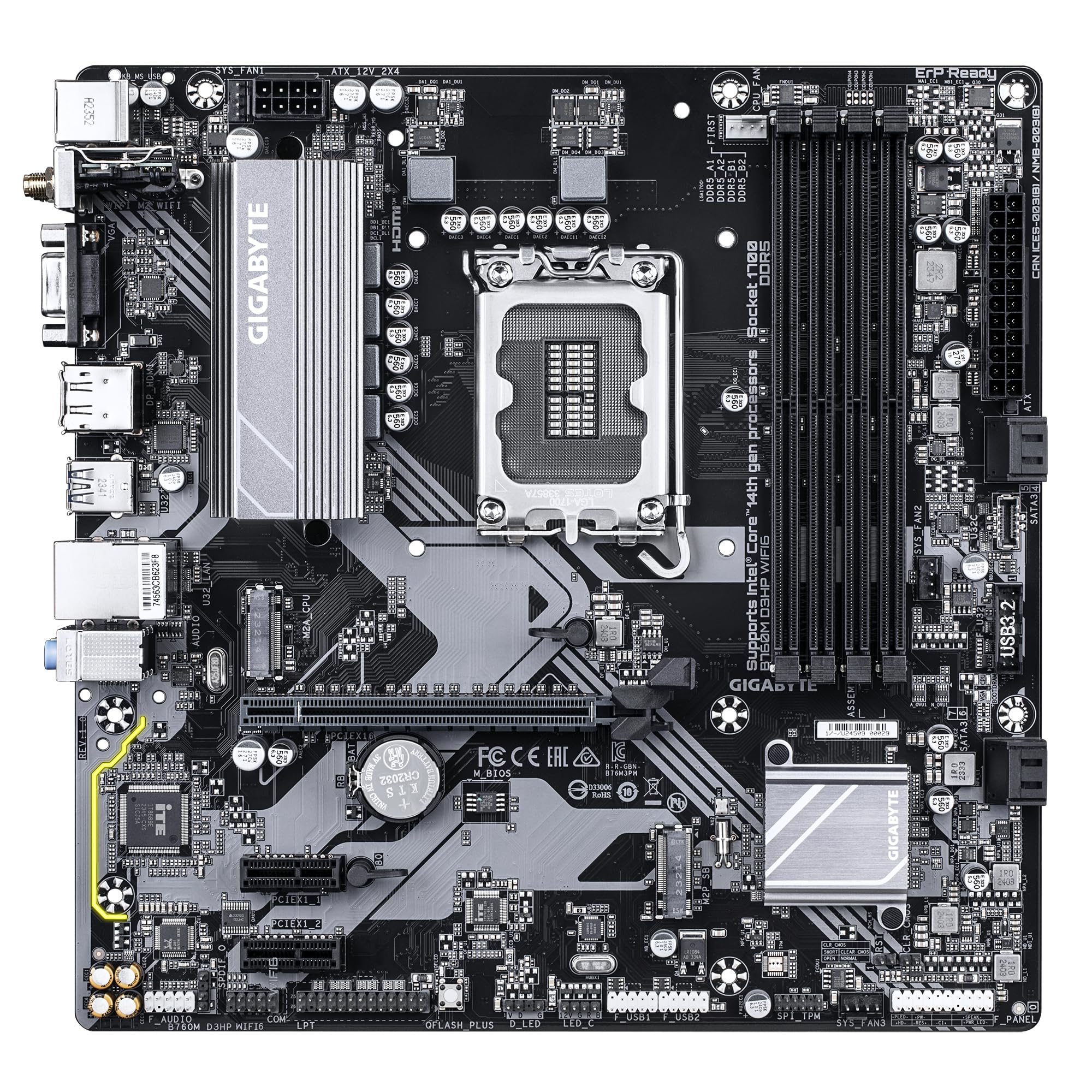GIGABYTE GA-B760M D3HP WIFI6 Motherboard – LGA 1700, DDR5, PCIe 4.0, Wi-Fi 6