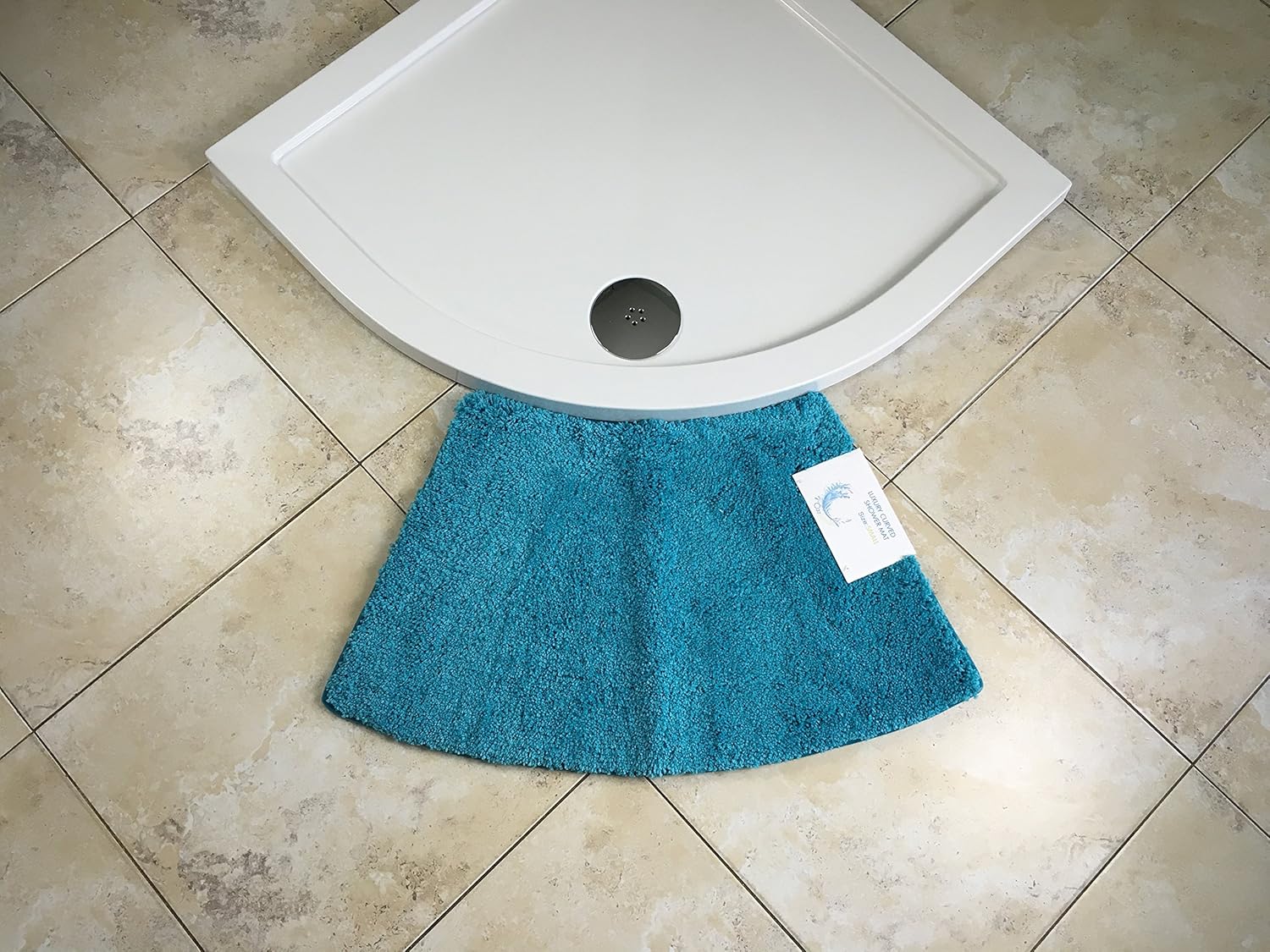 Cazsplash Luxury Quadrant Small Curved Shower Mat (Teal) BigaMart