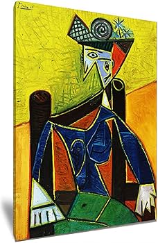 Amazon.co.jp: 椅子に座る女性、1948年 パブロ・ピカソ 額入り