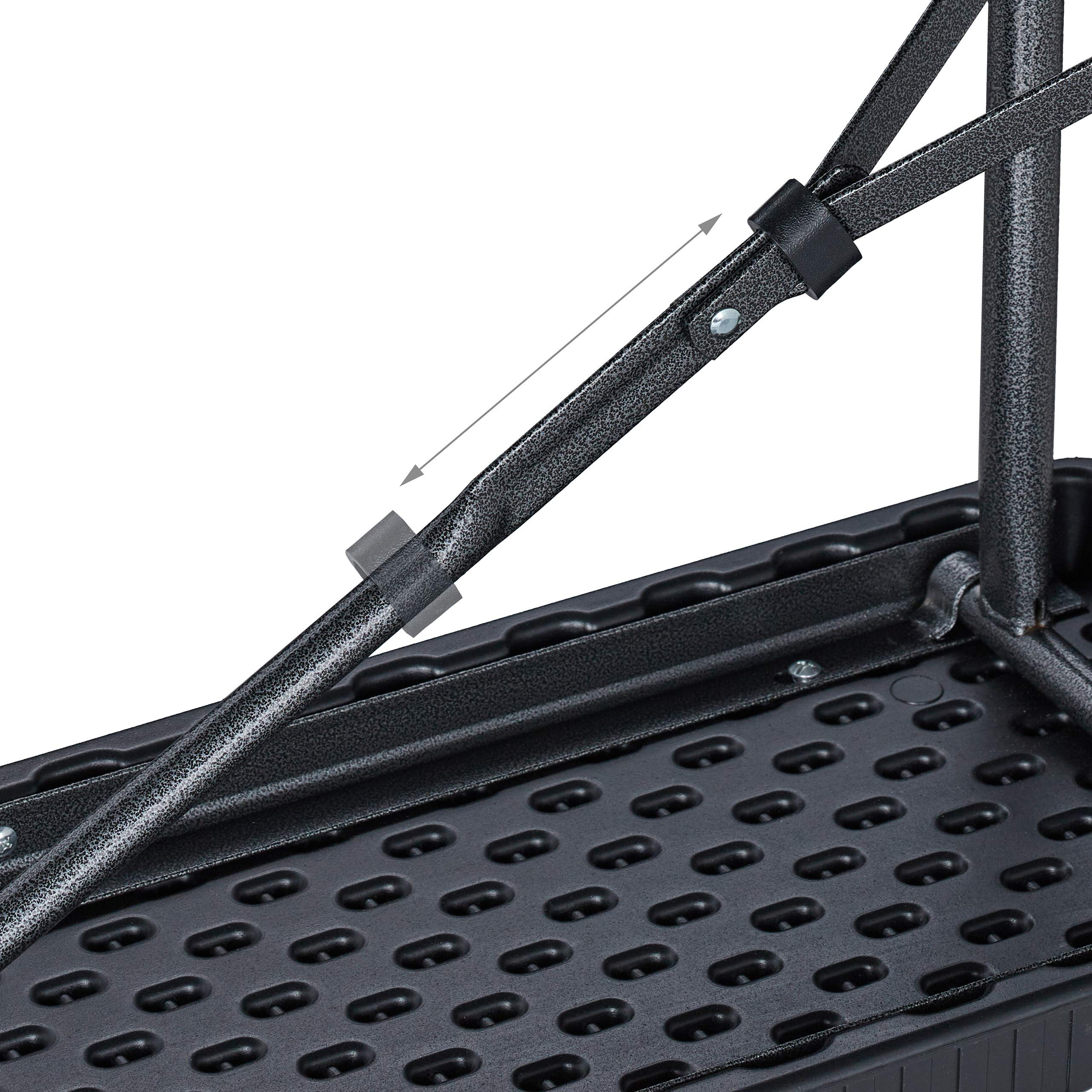 Relaxdays Set 2 Bancos Plegables Jardín, Asiento Terraza y Patio, Plástico, Banquillo Camping 42 x 100 x 25 cm, Negro