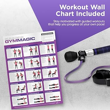 Gym Magic Pilates Reformer Bar Yoga Stick with Resistance Bands & Online Videos - Full Body Workout Fitness Kit with Padded Neck Support, Comfort Grip Handles & Latex Bands