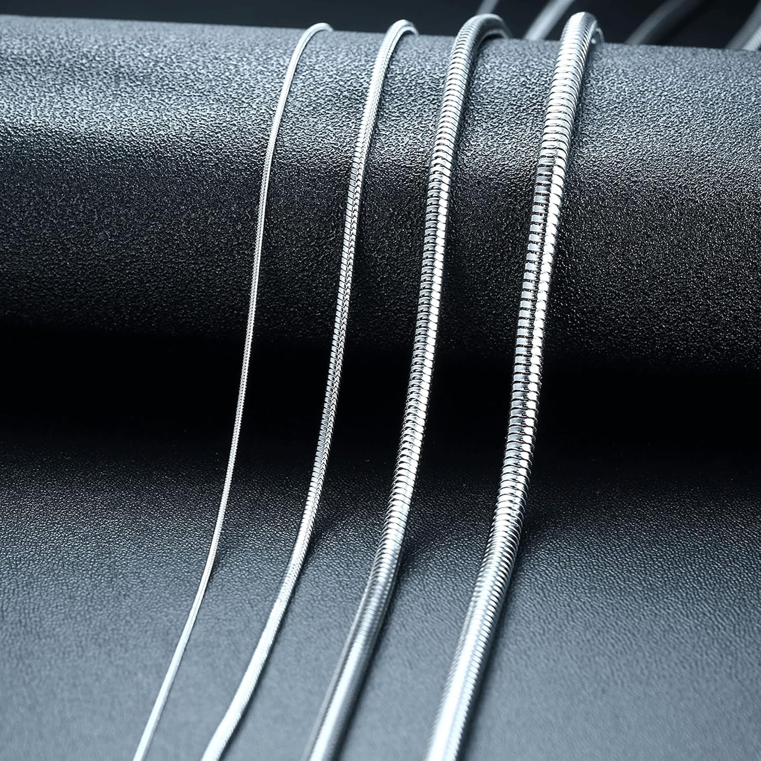 VNOX Stainless Steel 1mm-4mm Round Snake Chain Necklace for Women Girl - Image 4