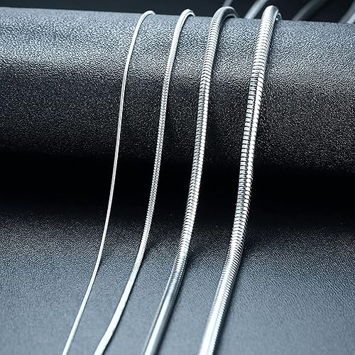 Miniatura 3 de Collar tipo cadena de serpiente redondo de acero inoxidable, conjunto de 4