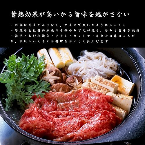 Miniatura 7 de Sori Yanagi 31334220 Nambu - Olla de hierro tipo poco profundo, 8.7 pulgadas (8.7 in), compatible con inducción, olla poco profunda con mango de