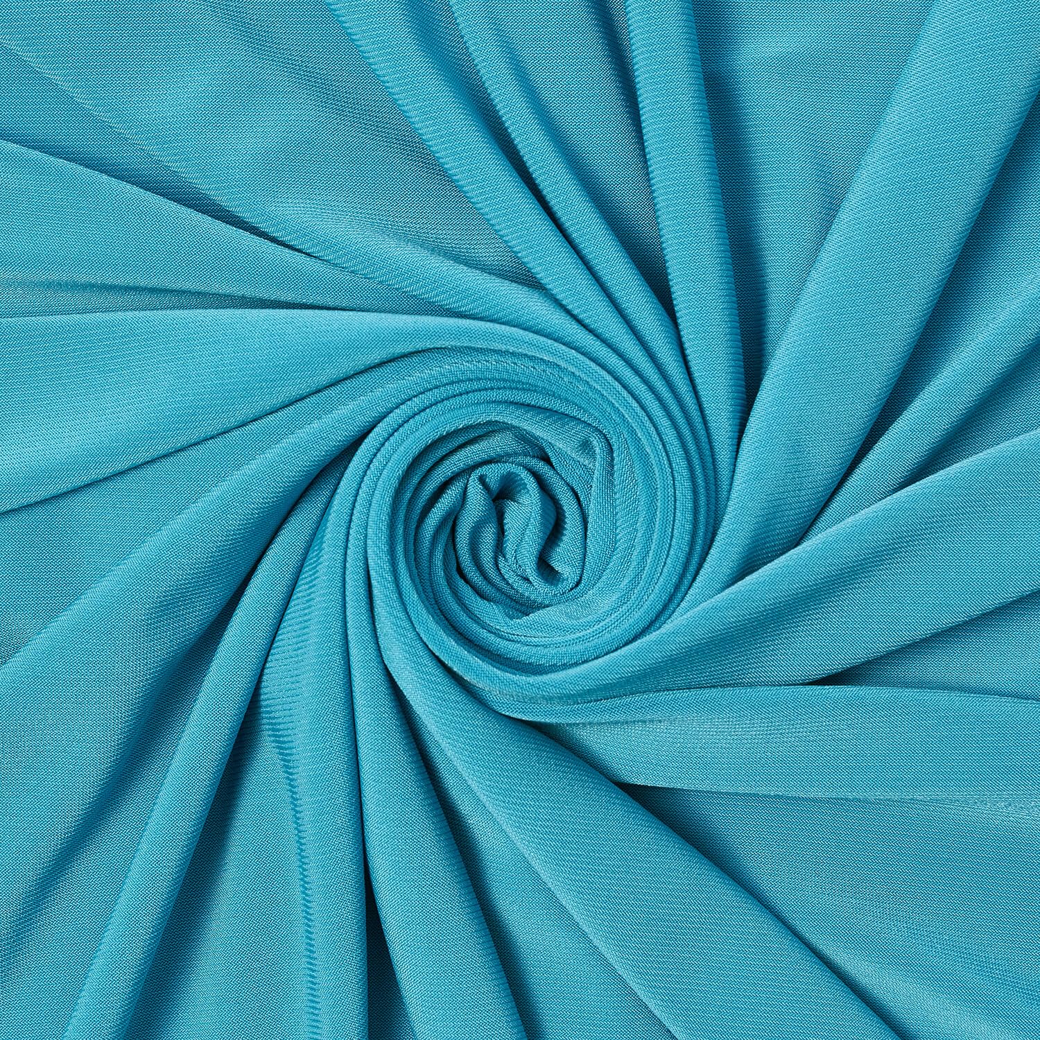 ITY Fabric Polyester Knit Jersey 2 Way Spandex Stretch 58" Wide by The Yard (1 Yard, Turquoise)