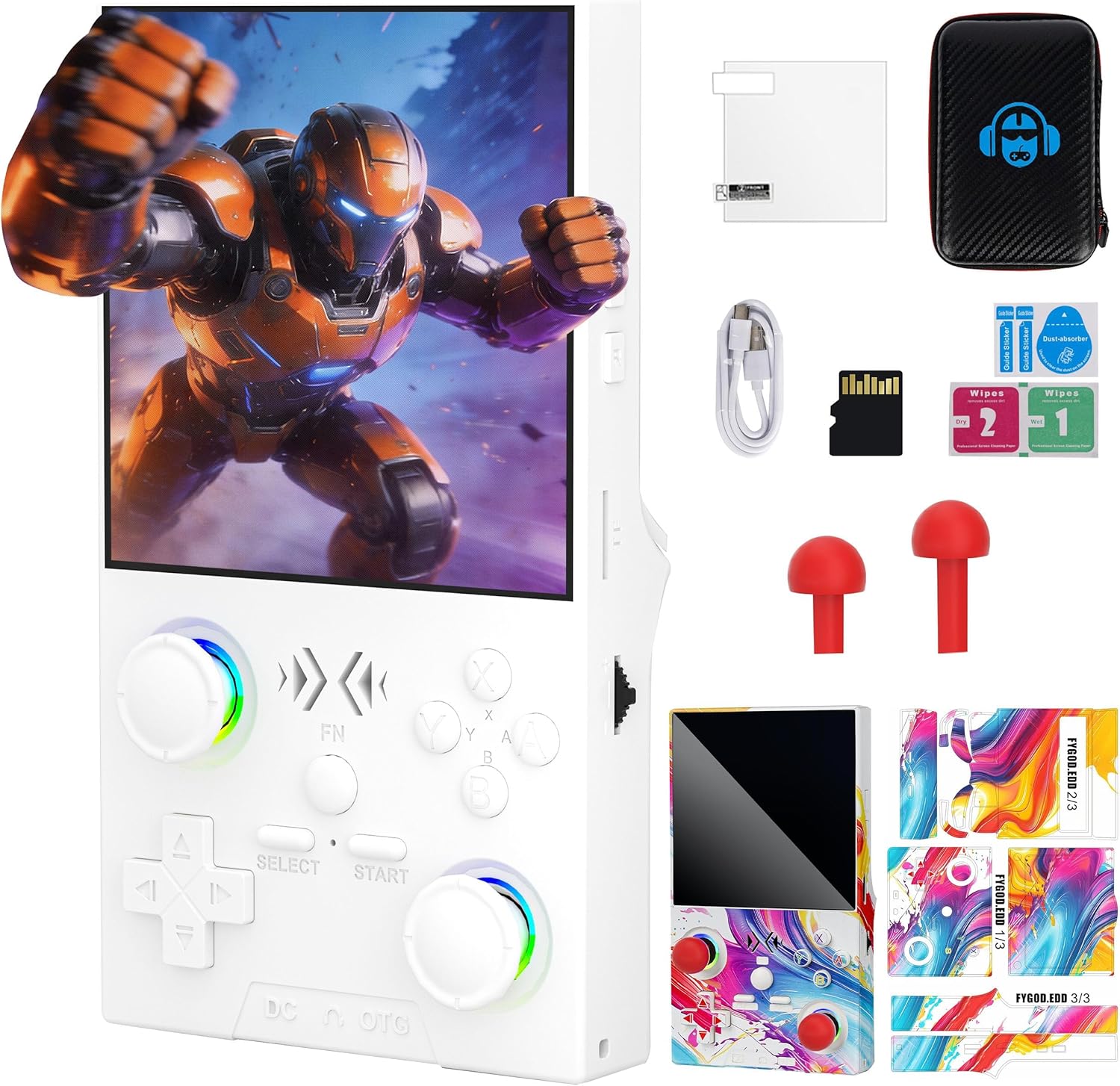 Exclusive Limited Edition Sticker Set - XF40V Retro Gaming Console with 4.0" IPS Screen, Linux Handheld Game Player, Includes 64G TF Card & 20000+ Classic Games (Portable Retro Device)