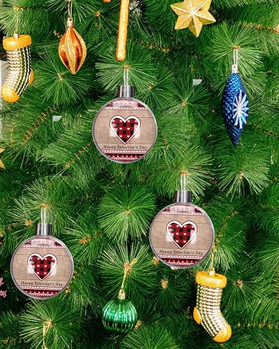 Miniatura 4 de Adornos de Navidad para colgar en el árbol bolas de feliz día de San Valentín adornos de Navidad inastillables para árbol de Navidad decoración de