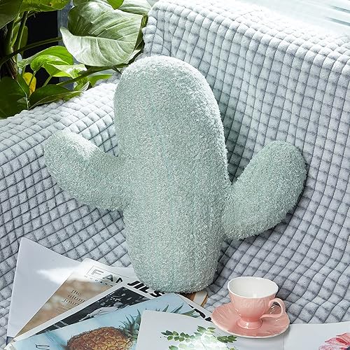 Maitys Almohada con forma de cactus de 16 pulgadas, bonita almohada de felpa 3D con forma de cactus, decorativa para sofá, oficina, cama (16.4 x 13