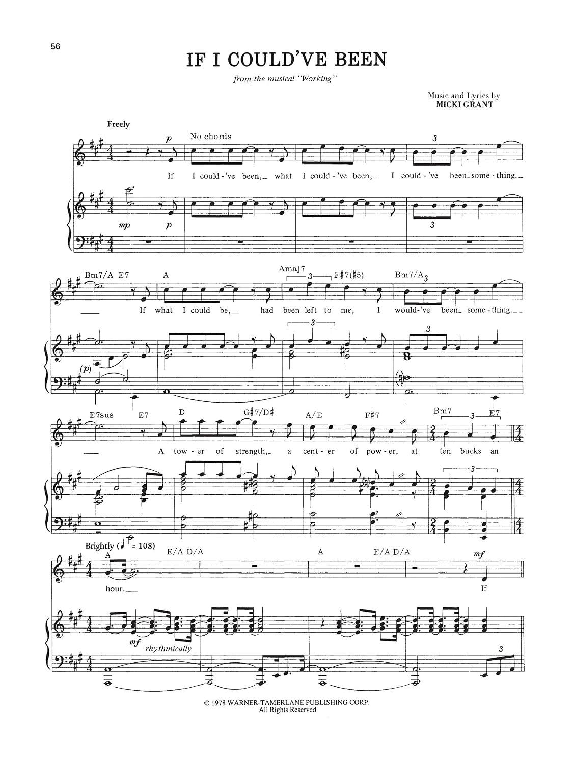 Working (Vocal Selections): Piano/Vocal/Chords