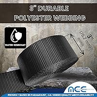 Vista 4 de Mega Cargo Control Correa de cabrestante negra de 3 pulgadas x 30 pies con anillo Delta, para transporte, construcción, madera, 1 paquete