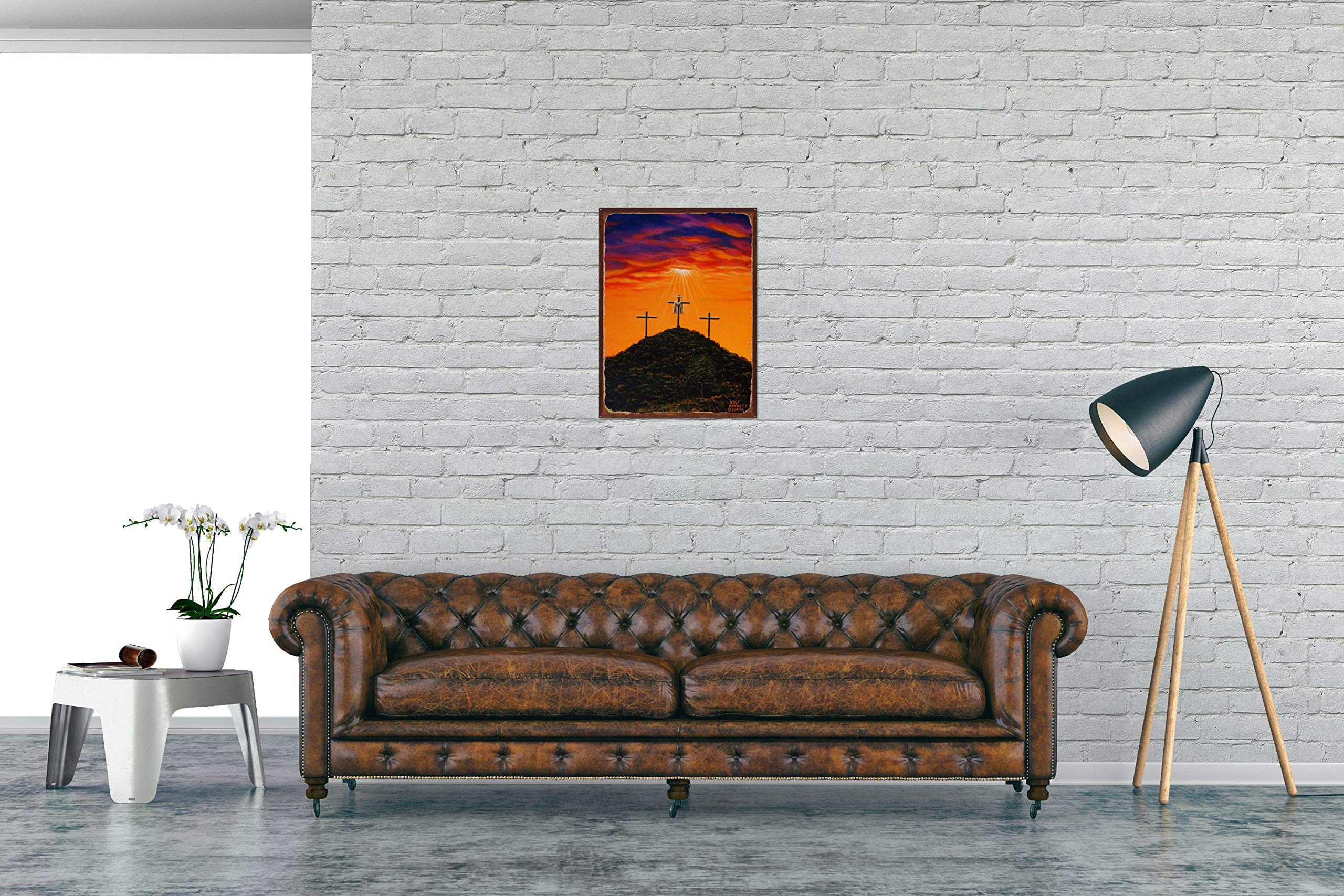 Amazon.com: Three Crosses at Calvary Rustic Metal Art Print from
