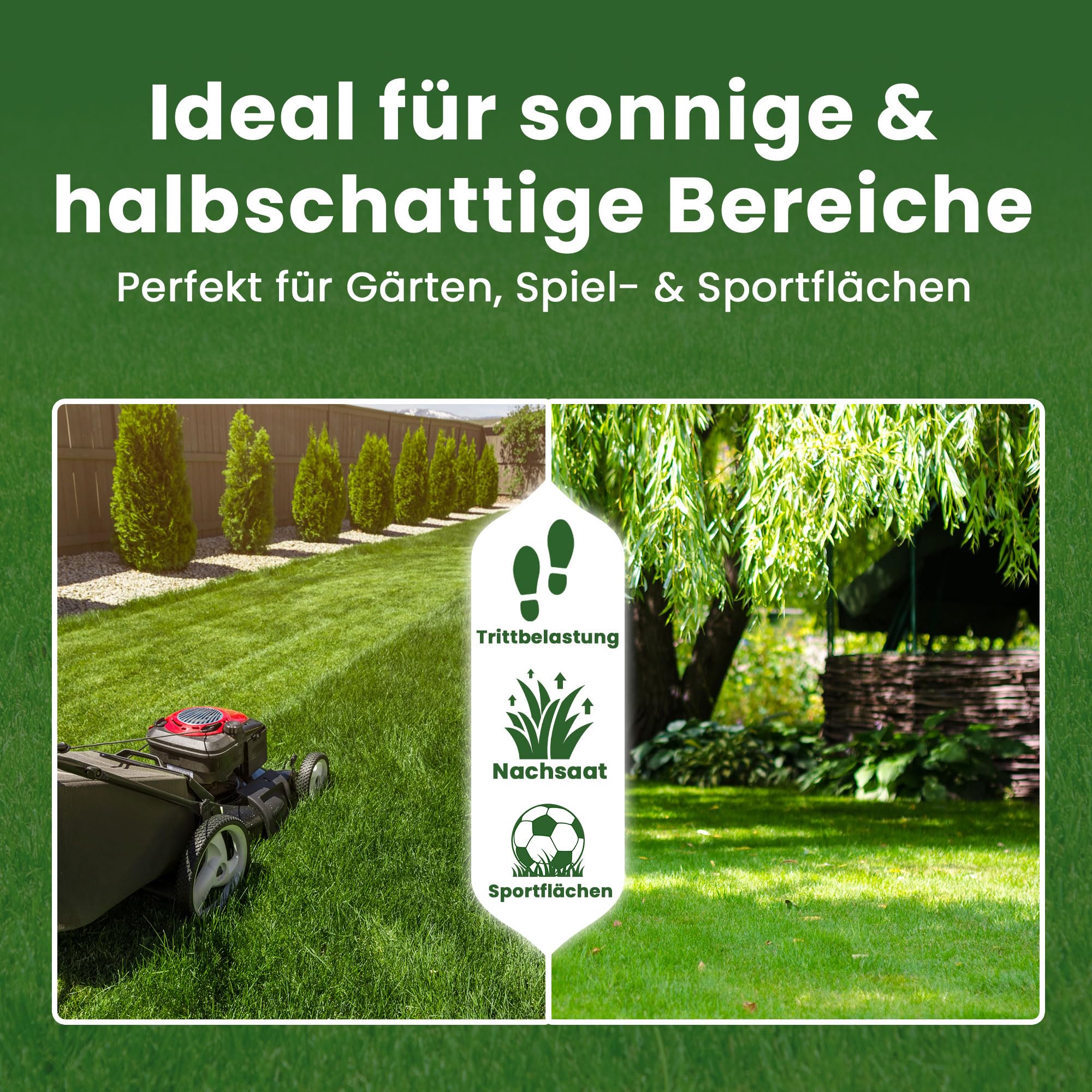 LERAVA® EXPRESS Rasensamen schnellkeimend Frühjahr (30m²) | Grassamen Trockenrasen & Schattenrasen Samen | Sport und Spielrasen Nachsaat | Rasensaat turbo Rasennachsaat schnellkeimend