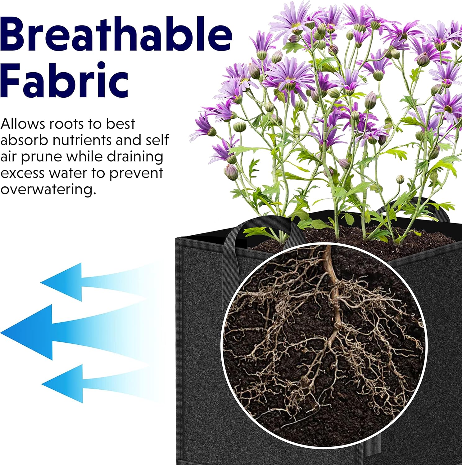 YSSOA 5-Pack 7 Gallon Grow Bags Heavy Duty Thickened Nonwoven Aeration Fabric Pots with Handles, Cloth Pots for Plants, Vegetable, Flower, Tomato Potato
