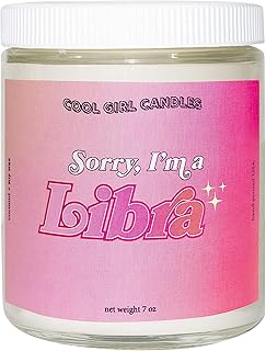 Cool Girl Candles | Libra Zodiac Candle | All Natural Coconut Soy Wax | Best Strong Scented Candles for Home Fragrance | Clean Burning | Aesthetic DÃ©cor| Astrology Horoscope Funny Gifts | 8.5 fl oz