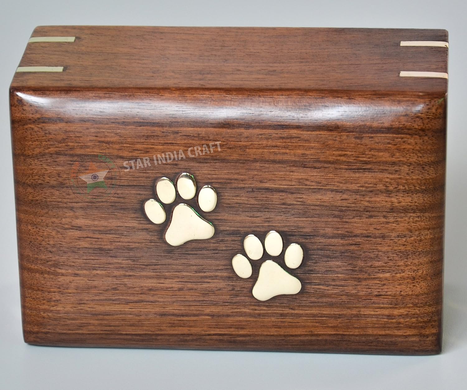 STAR INDIA CRAFT Wooden Urn - Pet Urns for Dogs Ashes, Decorative Wooden Pet Urns for Ashes - Rosewood Cremation Urns for Dogs, Pet Urns for Cats, Wooden Cremation Box 7.5x5