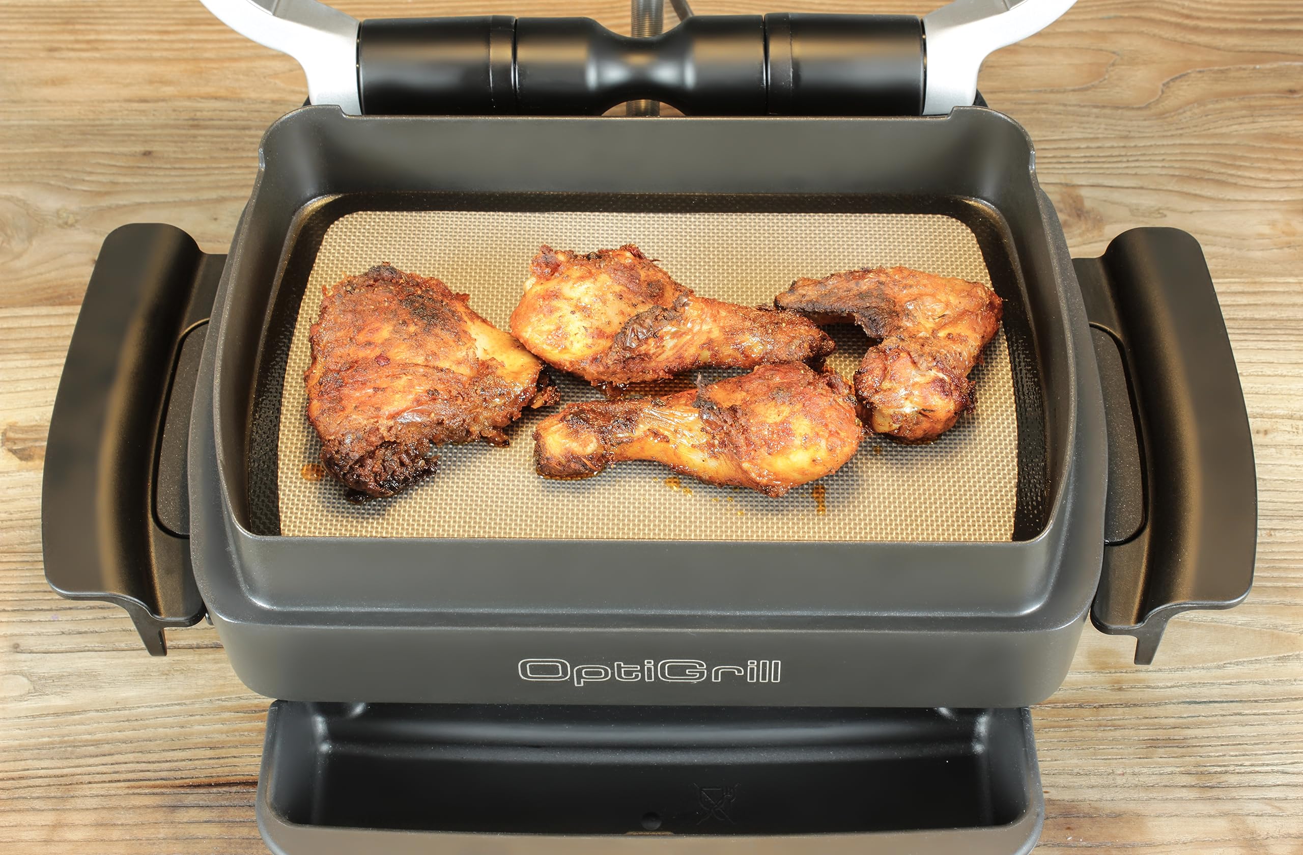 OptiMatte - Alfombrilla de silicona compatible con Tefal Optigrill, revestimiento antiadherente, alfombrilla de silicona, apta para alimentos y resistente al calor, accesorio (apto para el plato