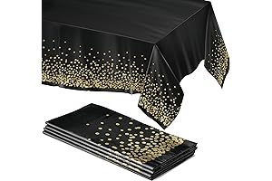 Prestee Black and Gold Decorations: Alluring Tablecloths for Memorable Dining