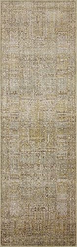 Miniatura 9 de Loloi Jean Stoffer Bradbury Collection, Dove & Gold, alfombra de área de 6 pies a 3 pulgadas x 9 pies, alfombra moderna y tradicional para sala de