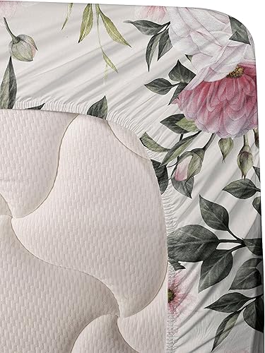 Miniatura 3 de Ambesonne Juego de sábanas vintage, ramo de flores suaves y tiernas, sábana bajera y encimera con fundas de almohada, juego de 4 piezas, Queen,
