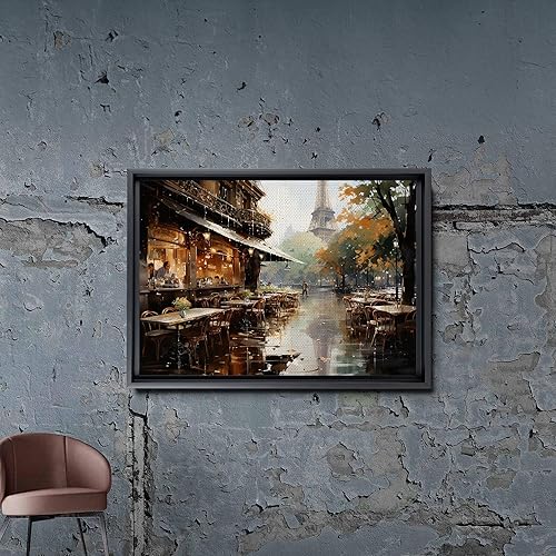 Miniatura 7 de art Italian Cityscape Abstract Wall Art Artwork, Mediterranean City italy Street Towns Picture Art Prints on Canvas for Paris Cafe Room, love