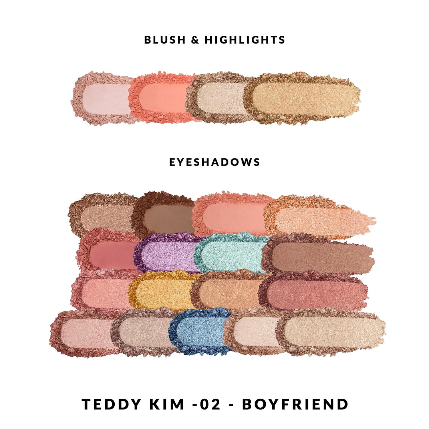 KimChiChic Beauty Teddy Kim Palette - 17 Playful Eyeshadows, 2 Blushes, 2 Highlighters, Cruelty Free Makeup Palette, Boyfriend Mint 1.09 oz