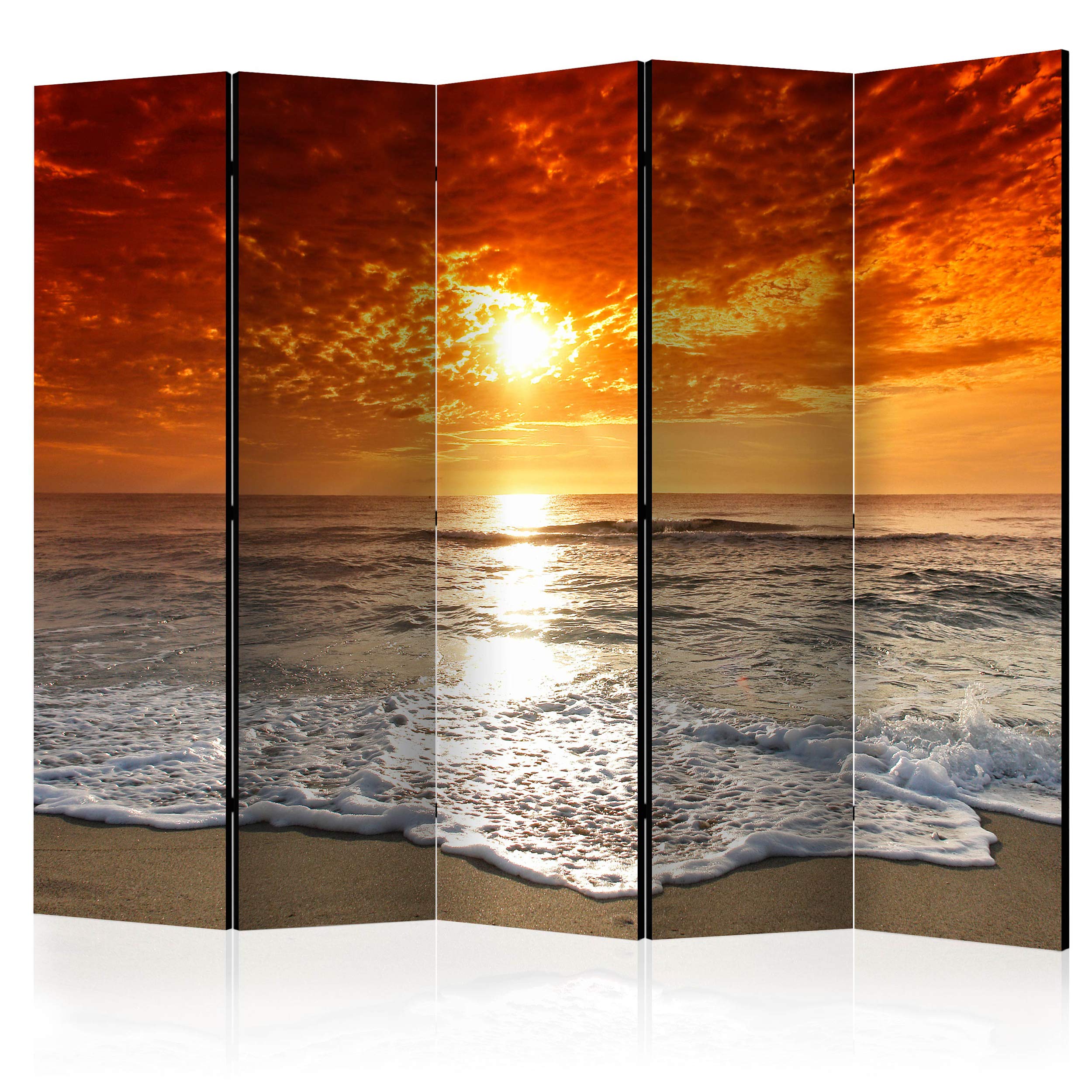 Decomonkey Paravent Raumteiler - 225x172cm 5-teilig Meer Motiv